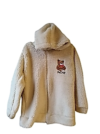 Peluş Kapşonlu Fermuarlı Mont Kız Çocuk
